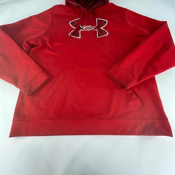 Under Armour UA Storm1 Hoodie Mens XL Loose Fit Red Fleece Pullover Sweatshirt - Picture 7 of 12